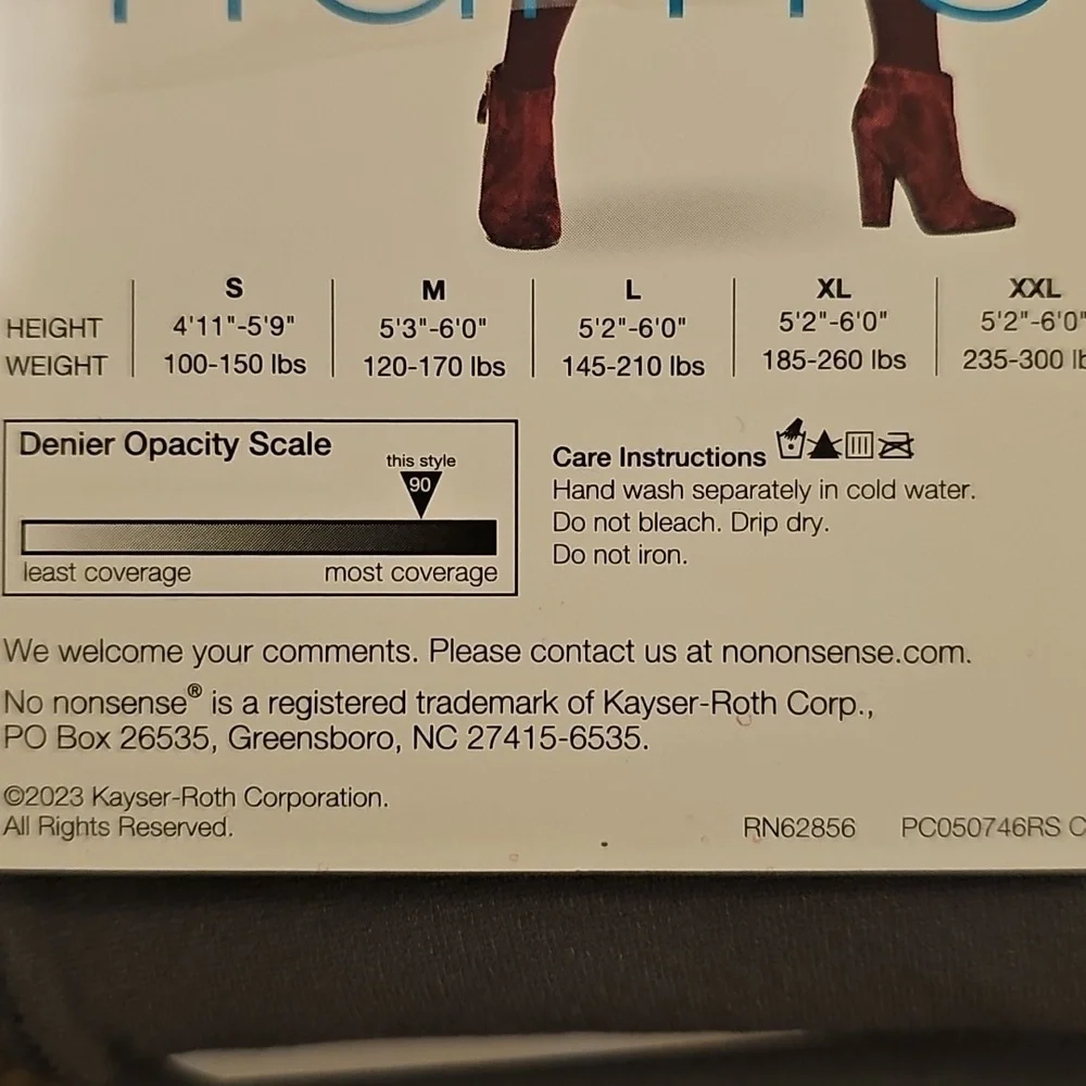 No Nonsense Steel Color Super Opaque Control Top Tights Set - 4 Pairs Size Small - Picture 5 of 5